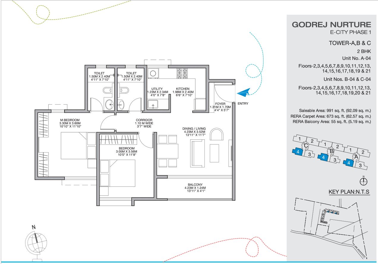 Godrej Nurture 2 & 3 BHK Floor Plans Master Layout E