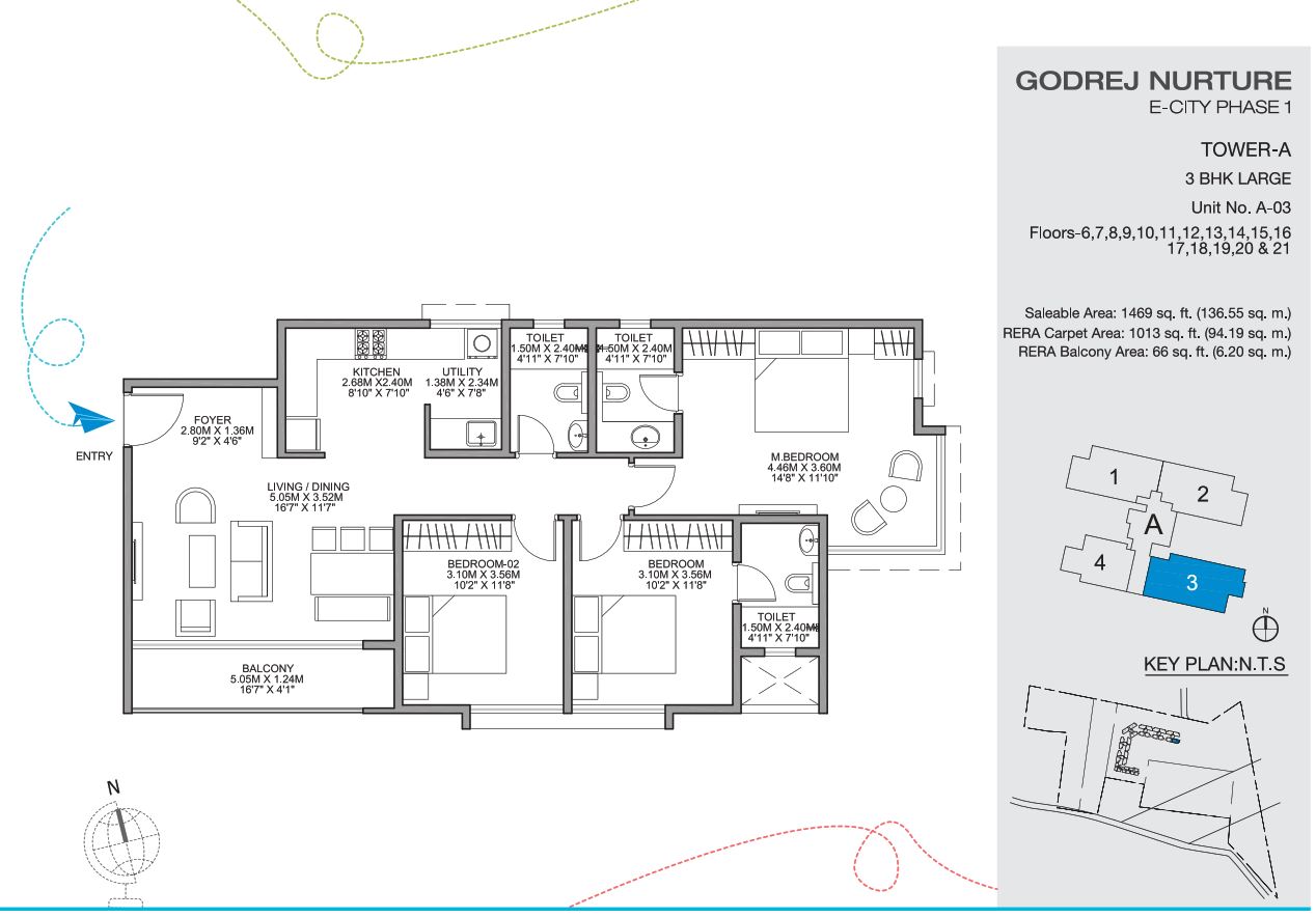 Godrej Nurture 2 & 3 BHK Floor Plans Master Layout E